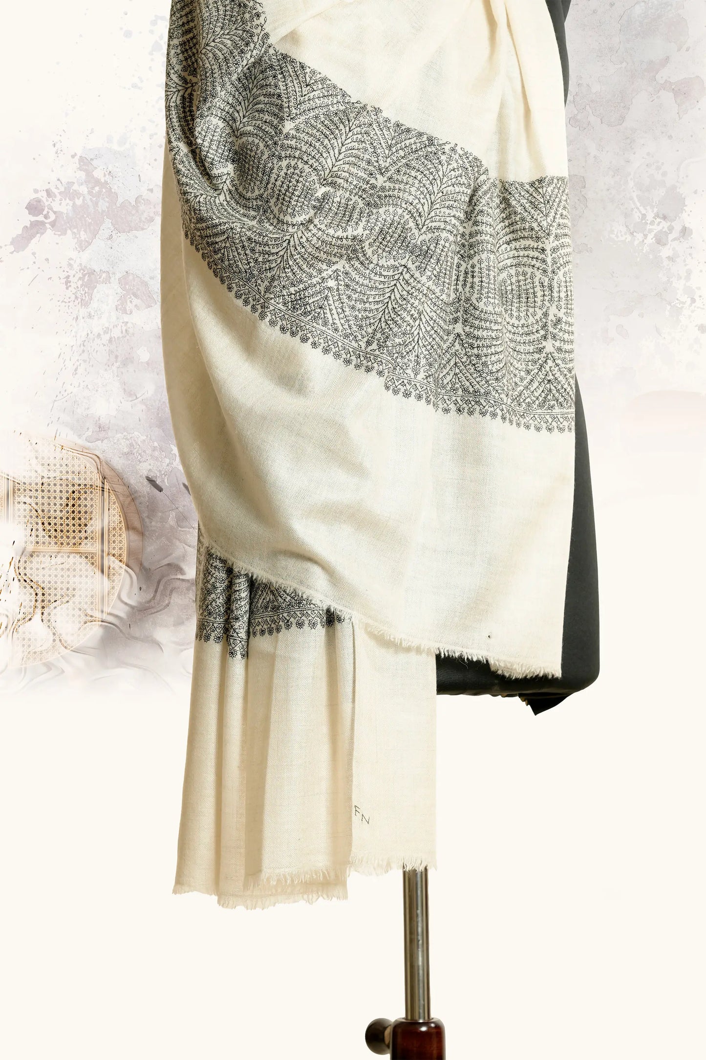 Belgium Toosh Shawl with Sozni Border
