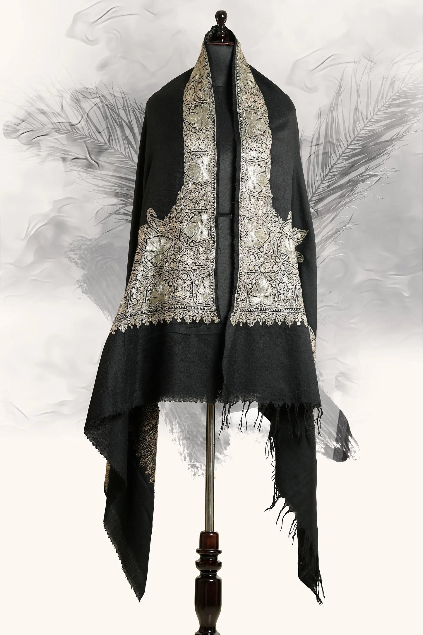 Black Tilla Border Shawl