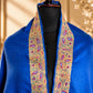 Double Shaded Blue and Teal Shawl with Tilla Border