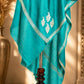 Firozi Pashmina Shawl with  Silver Tilla Embroidery