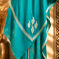 Firozi Pashmina Shawl with  Silver Tilla Embroidery