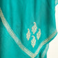 Firozi Pashmina Shawl with  Silver Tilla Embroidery