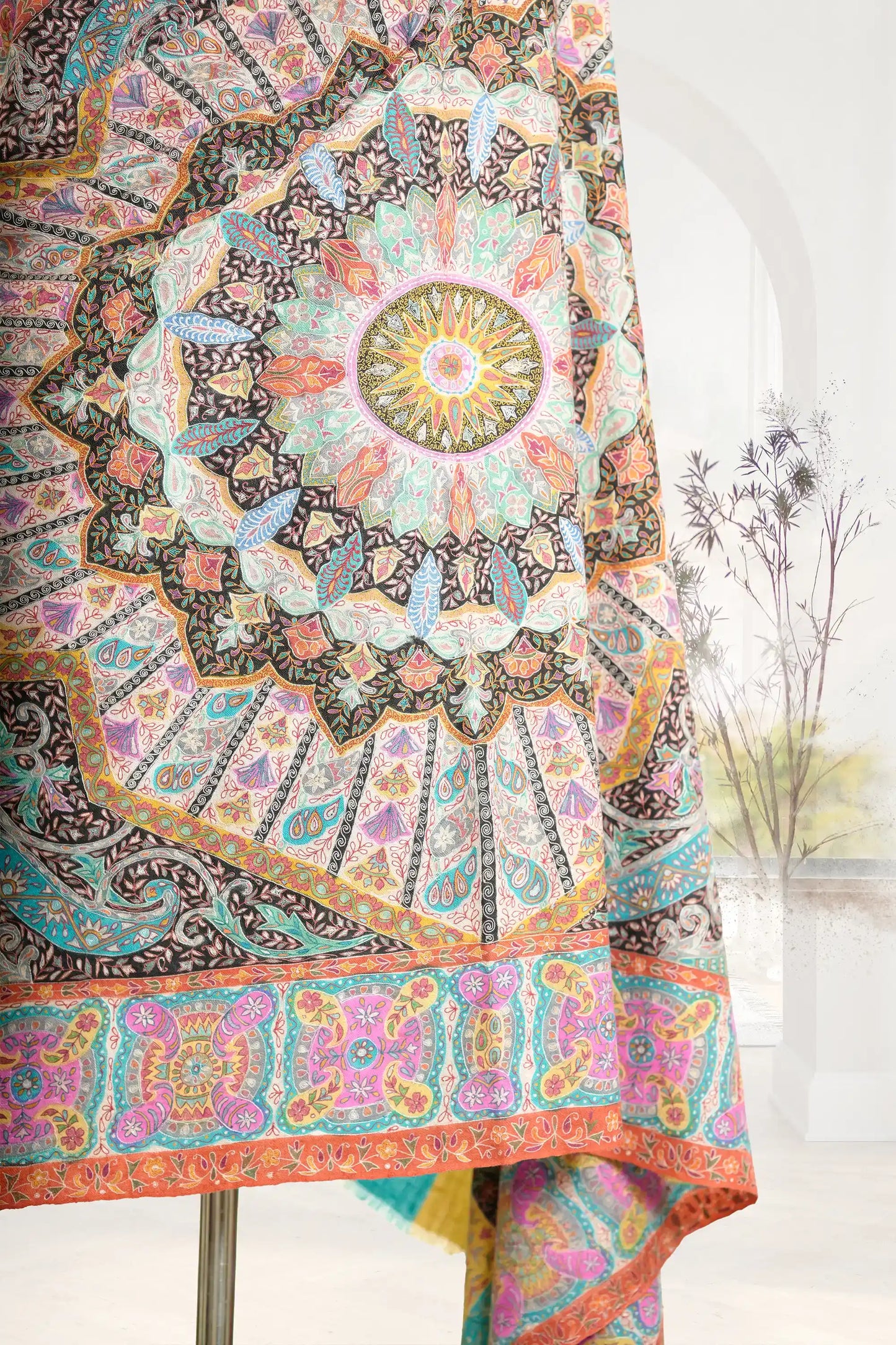 Women's Multi Color Kalamkari Shawl