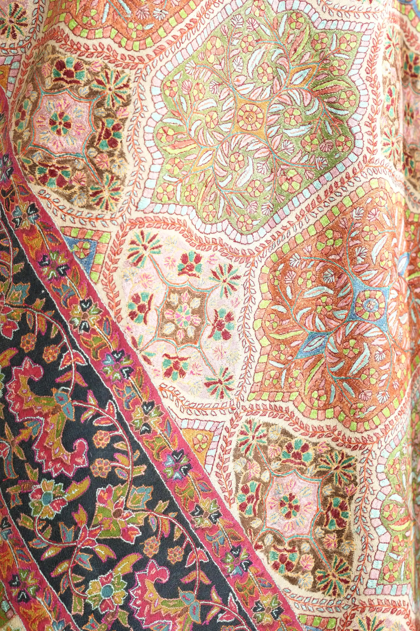 Pashmina Jamawar Shawl with Kalamkari Border