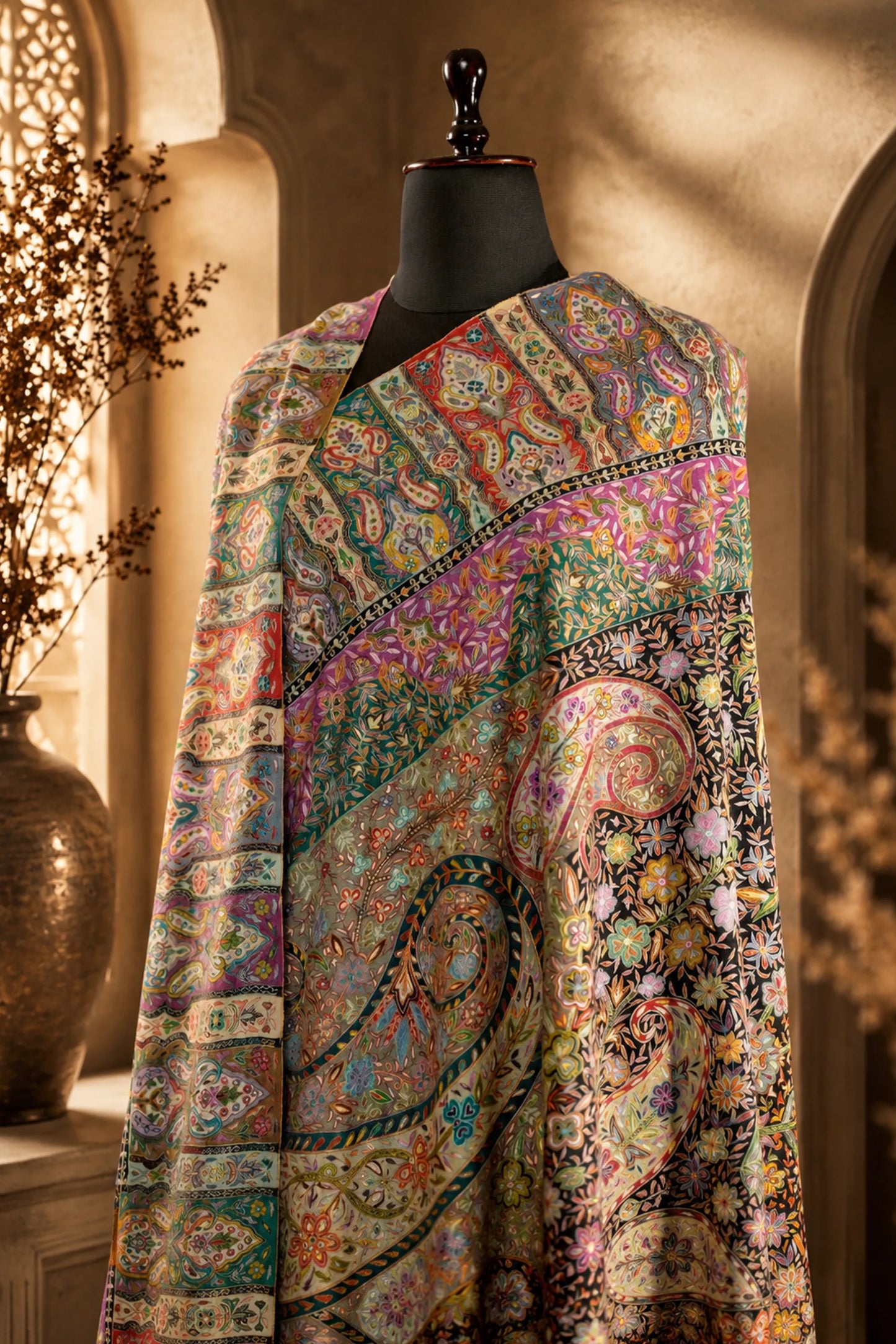 Kalamkari Jamawar Shawl Men's