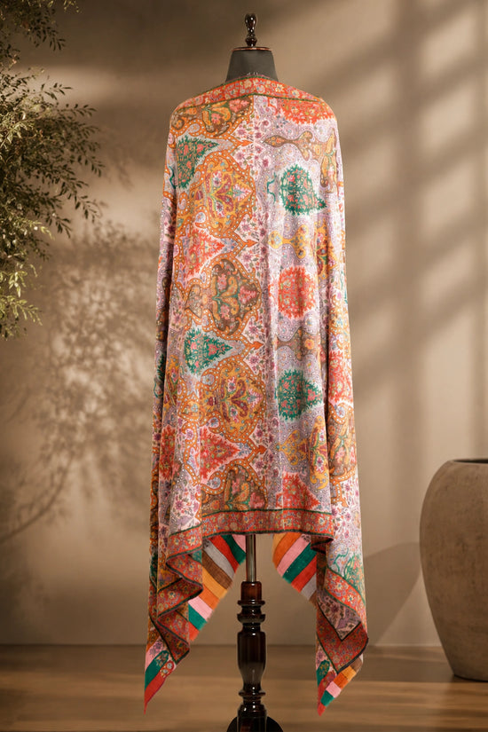 Kalamkari Silken Sozni Jamawar Shawl(A)