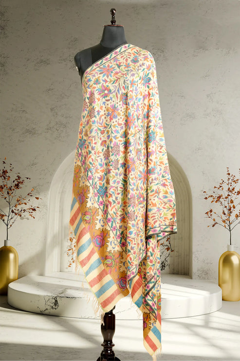 Butter Yellow Kani Shawl