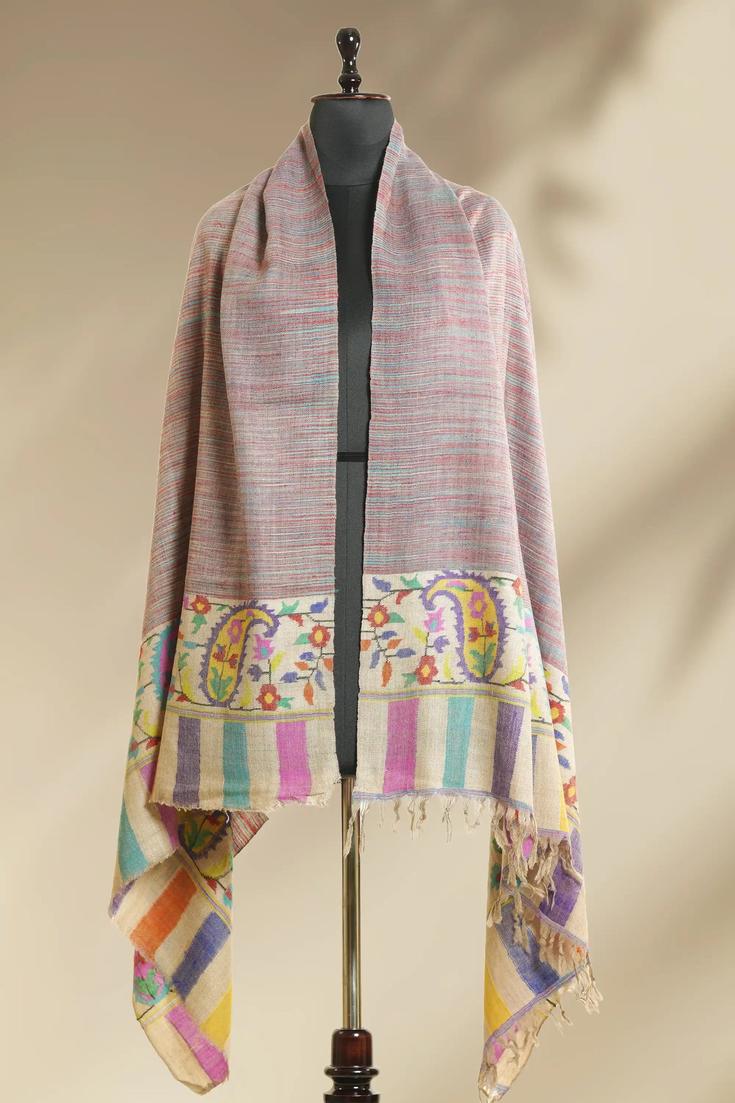 Kani Multicolor Border Shawl