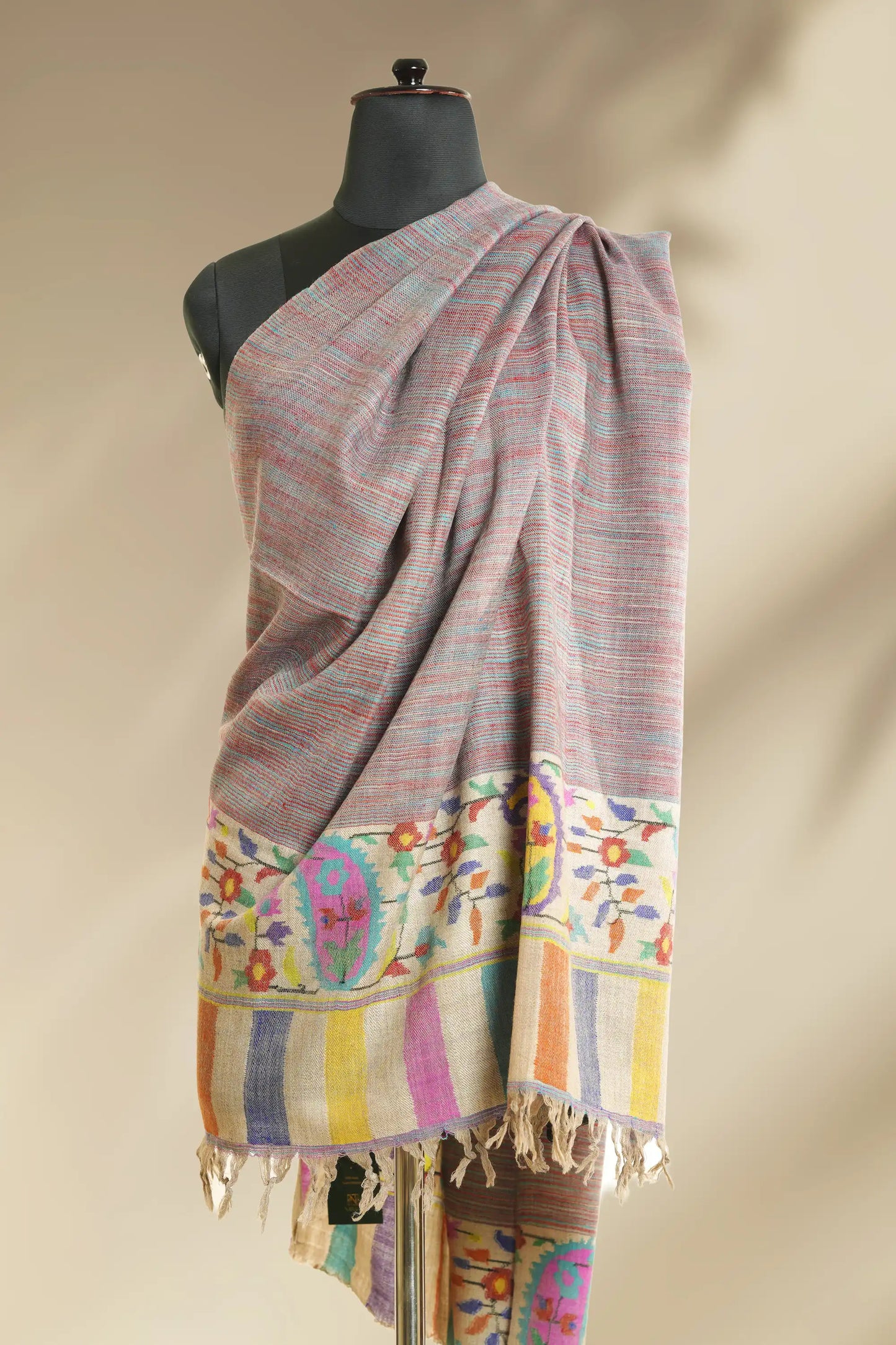 Kani Multicolor Border Shawl