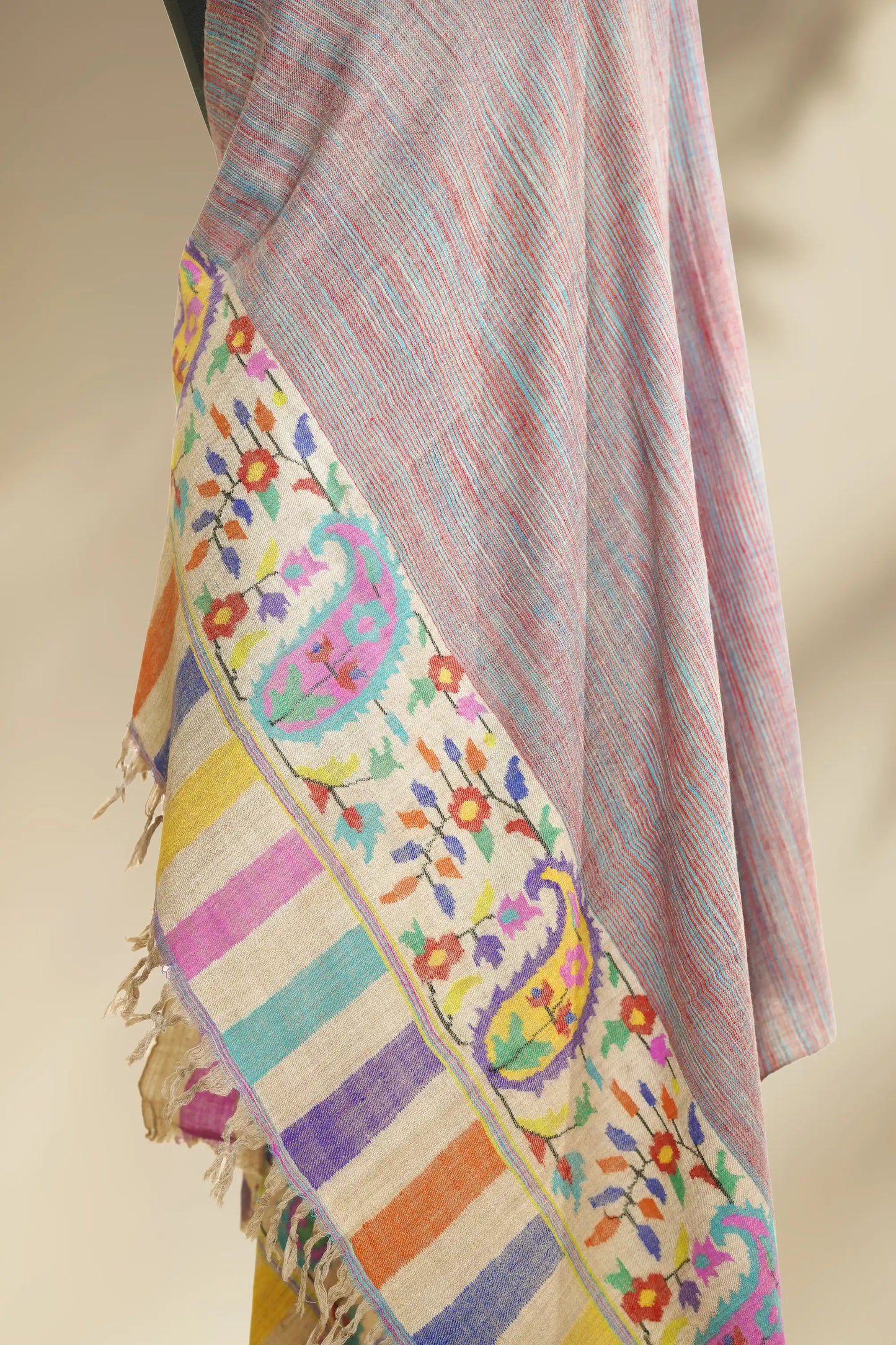 Kani Multicolor Border Shawl
