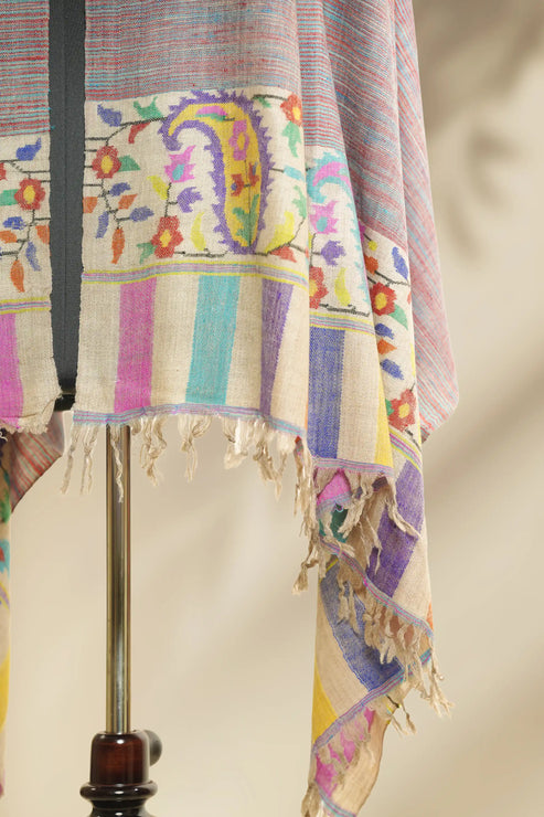 Kani Multicolor Border Shawl