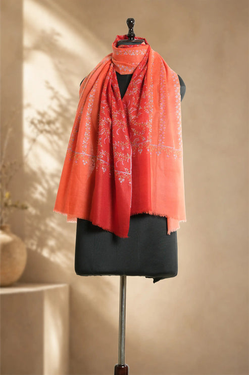 Ombre Shaded Stole with Sozni Work
