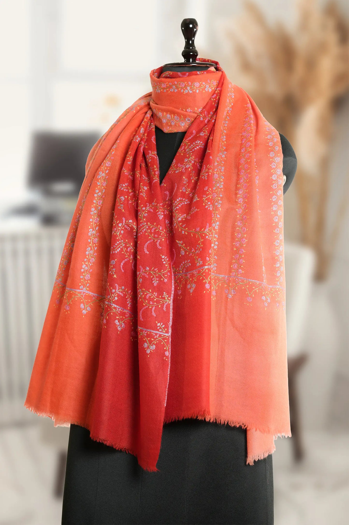 Ombre Shaded Stole with Sozni Work