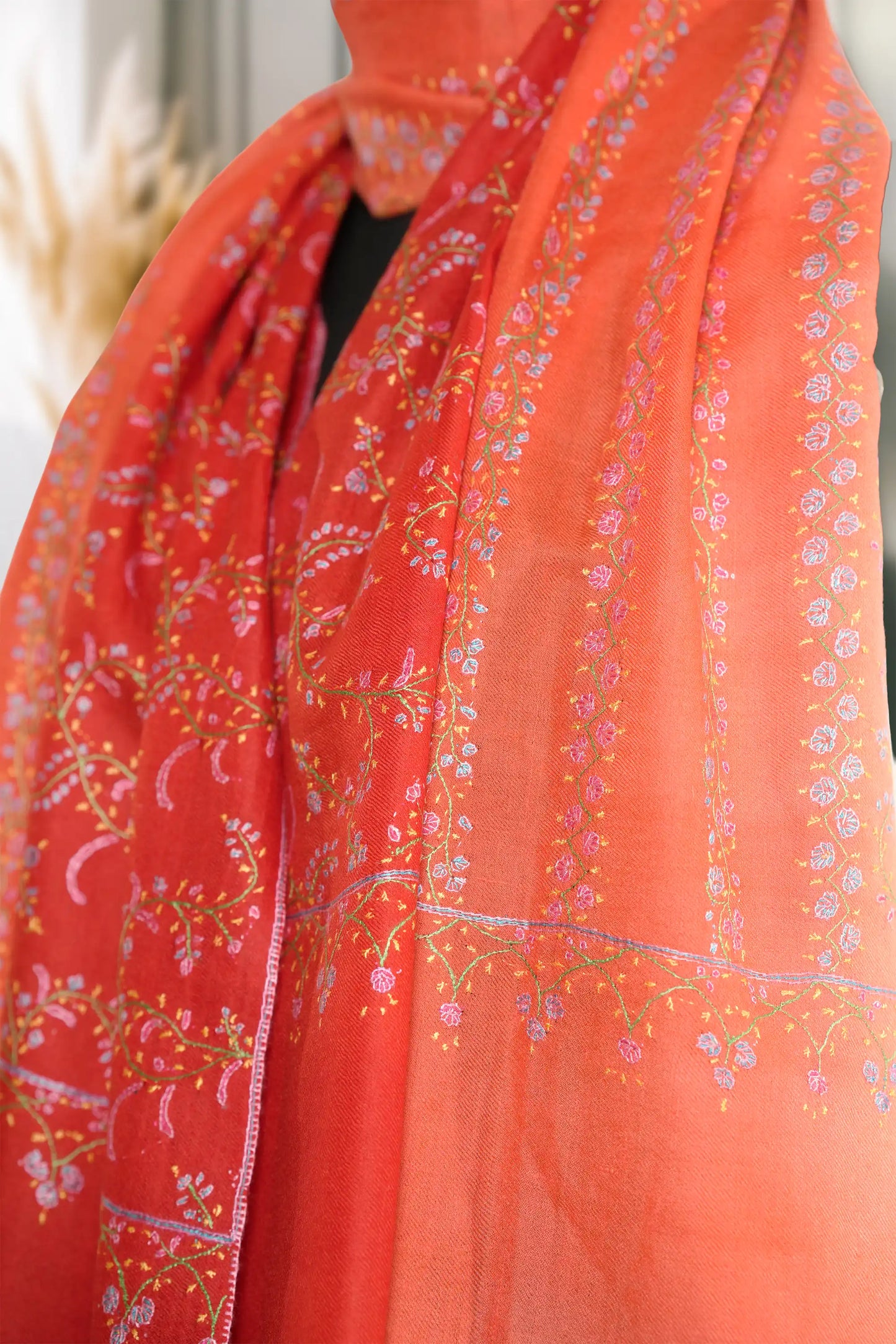 Ombre Shaded Stole with Sozni Work