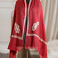 Maroon Pashmina Shawl with Tilla  Border