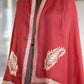 Maroon Pashmina Shawl with Tilla  Border