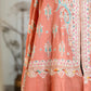 Peach Tilla Jaal Shawl with Sozni Highlights