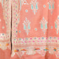 Peach Tilla Jaal Shawl with Sozni Highlights