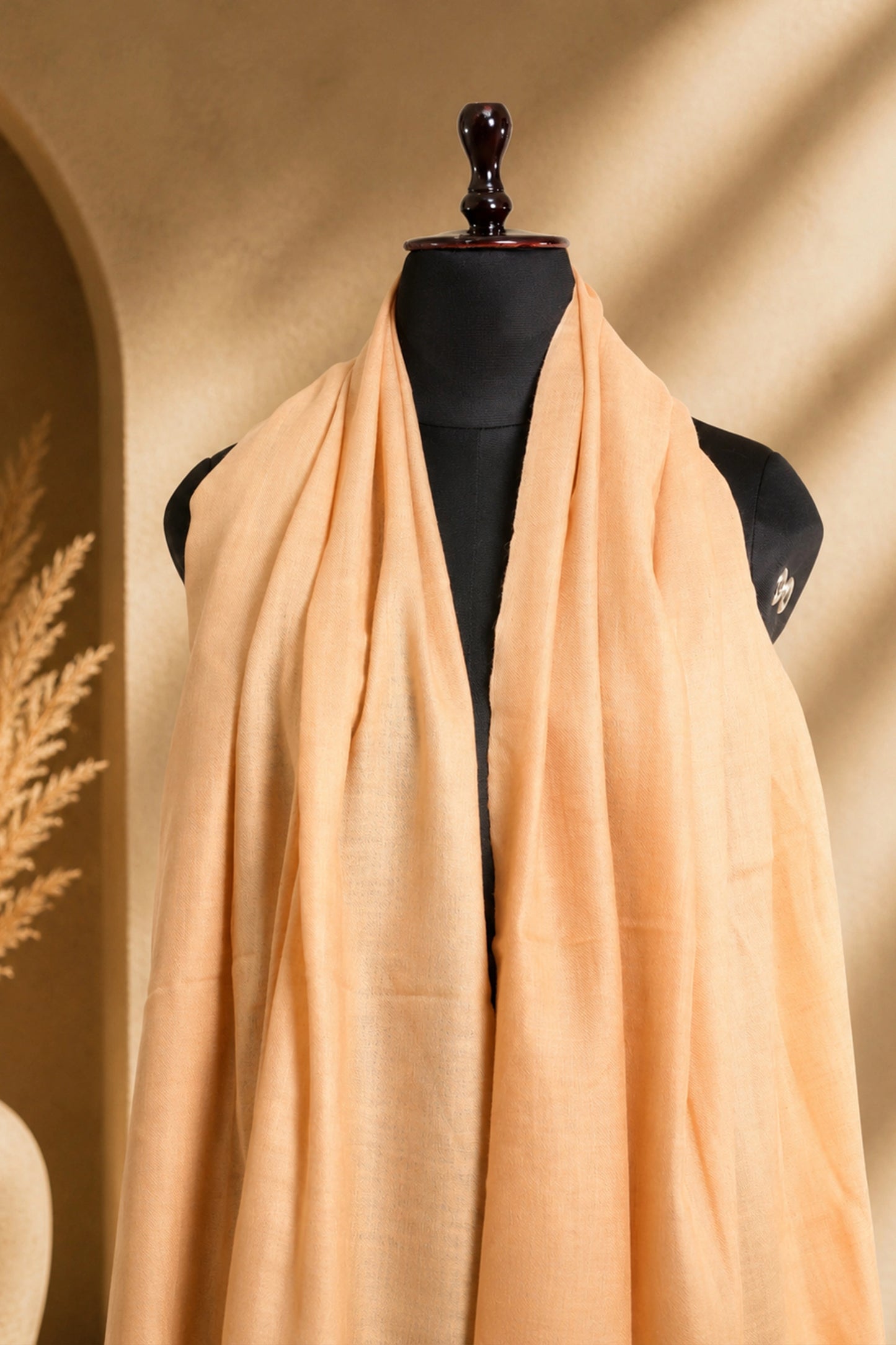 Peach Stole with Kani Border