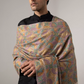 Men's Jamawar Shawl with Multicolor Sozni Embroidery Work