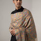 Men's Jamawar Shawl with Multicolor Sozni Embroidery Work