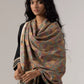 Women Jamawar Shawl with Multicolor Sozni Embroidery