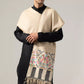Men's Off White Kani Border Shawl