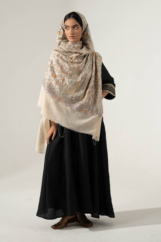 Tilla Embroidery Shawl  with Sozni Highlights  for Women