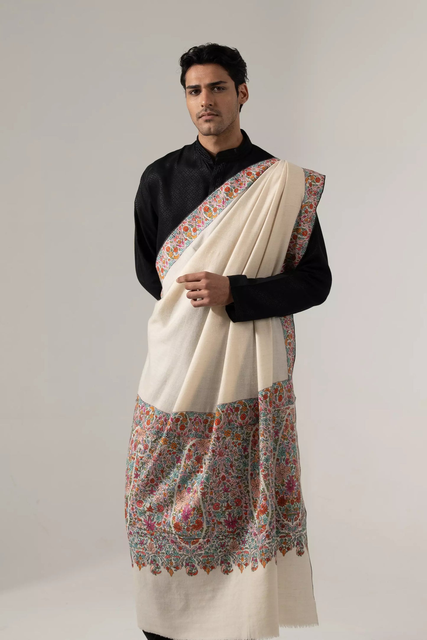 Paper Mache Shawl in Off White