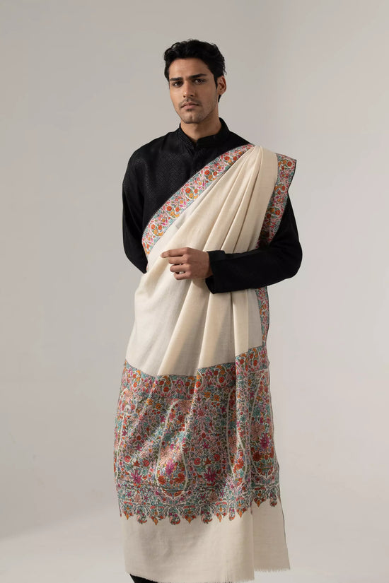 Paper Mache Shawl in Off White