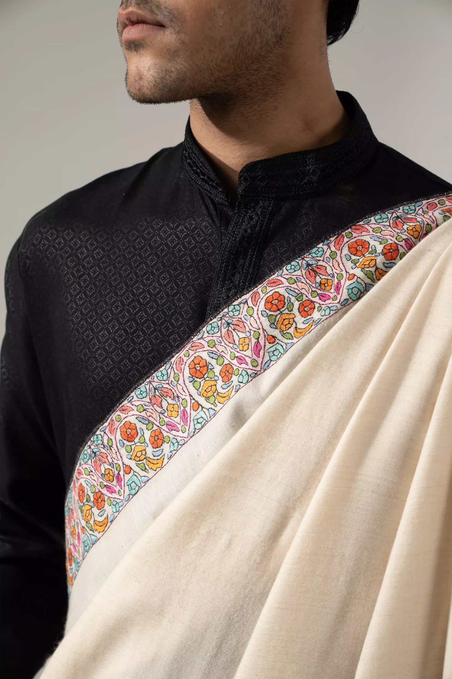 Paper Mache Shawl in Off White