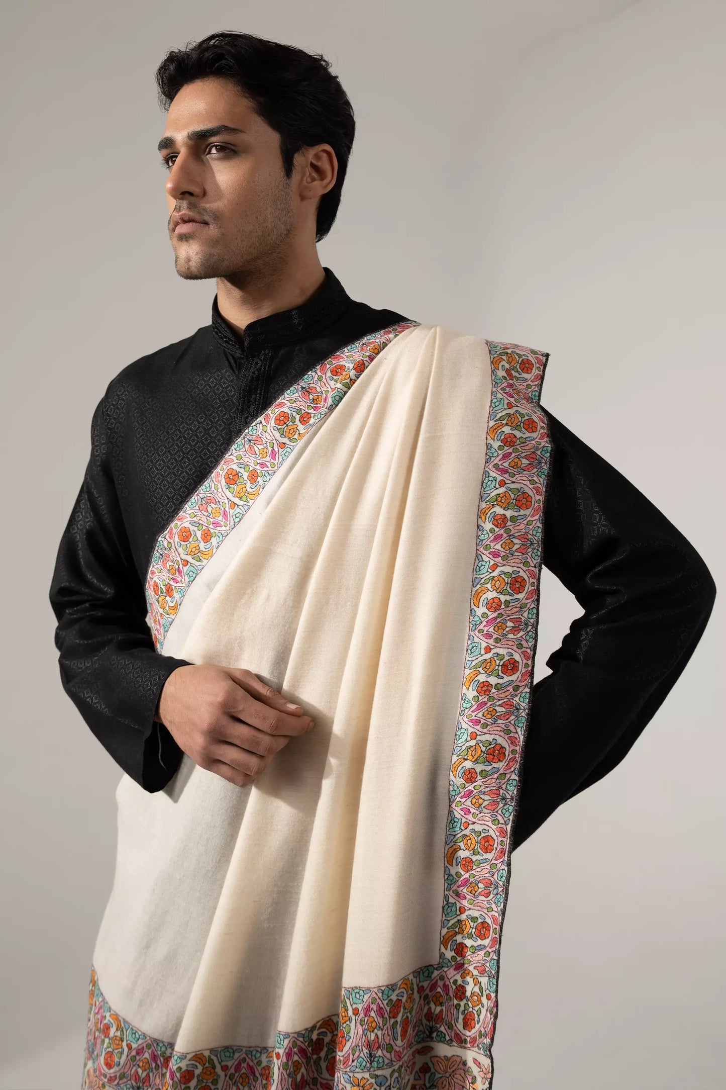 Paper Mache Shawl in Off White