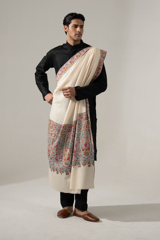 Paper Mache Shawl in Off White