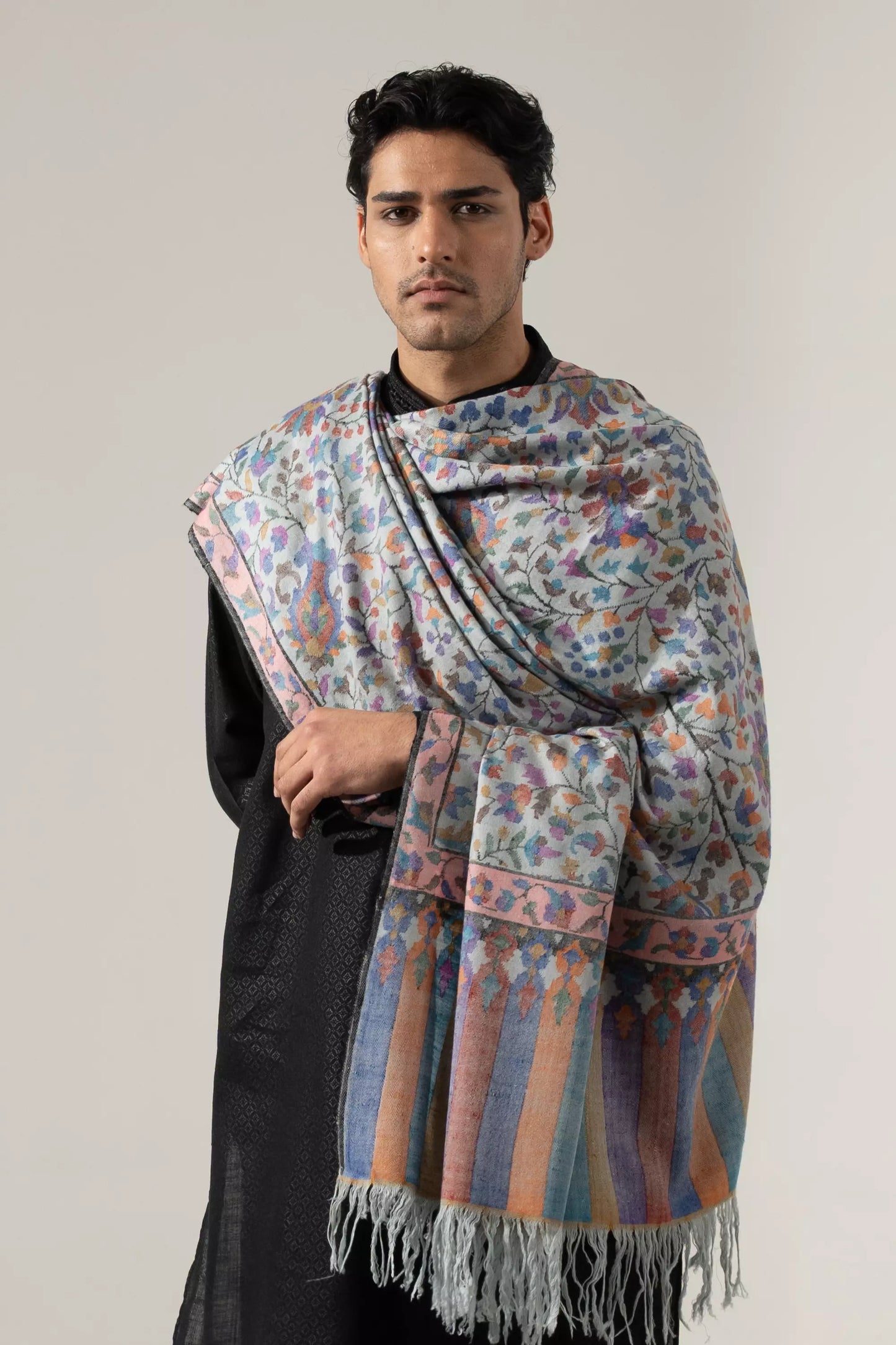 Men's Kani Shawl in Light Blue