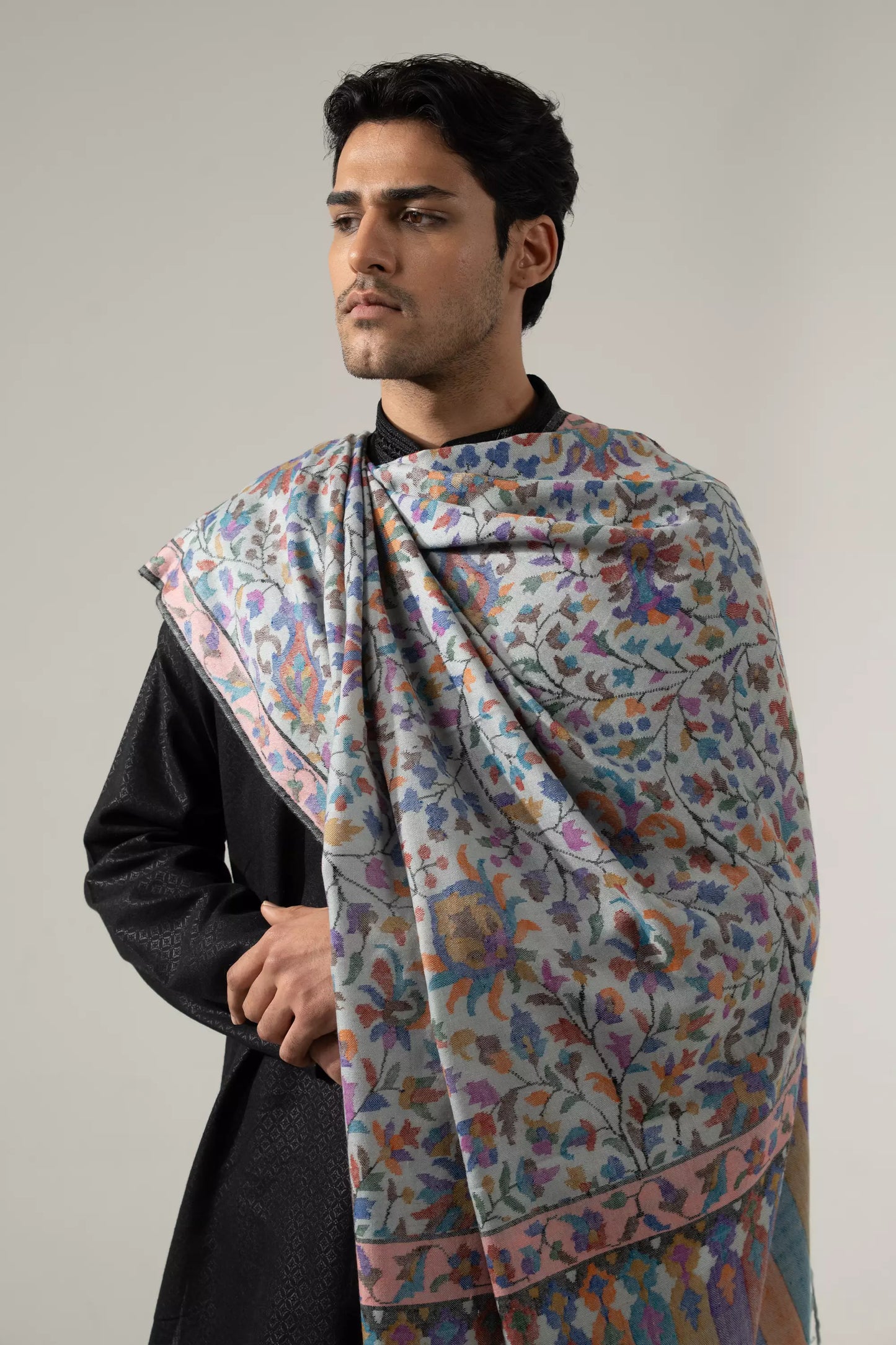 Men's Kani Shawl in Light Blue