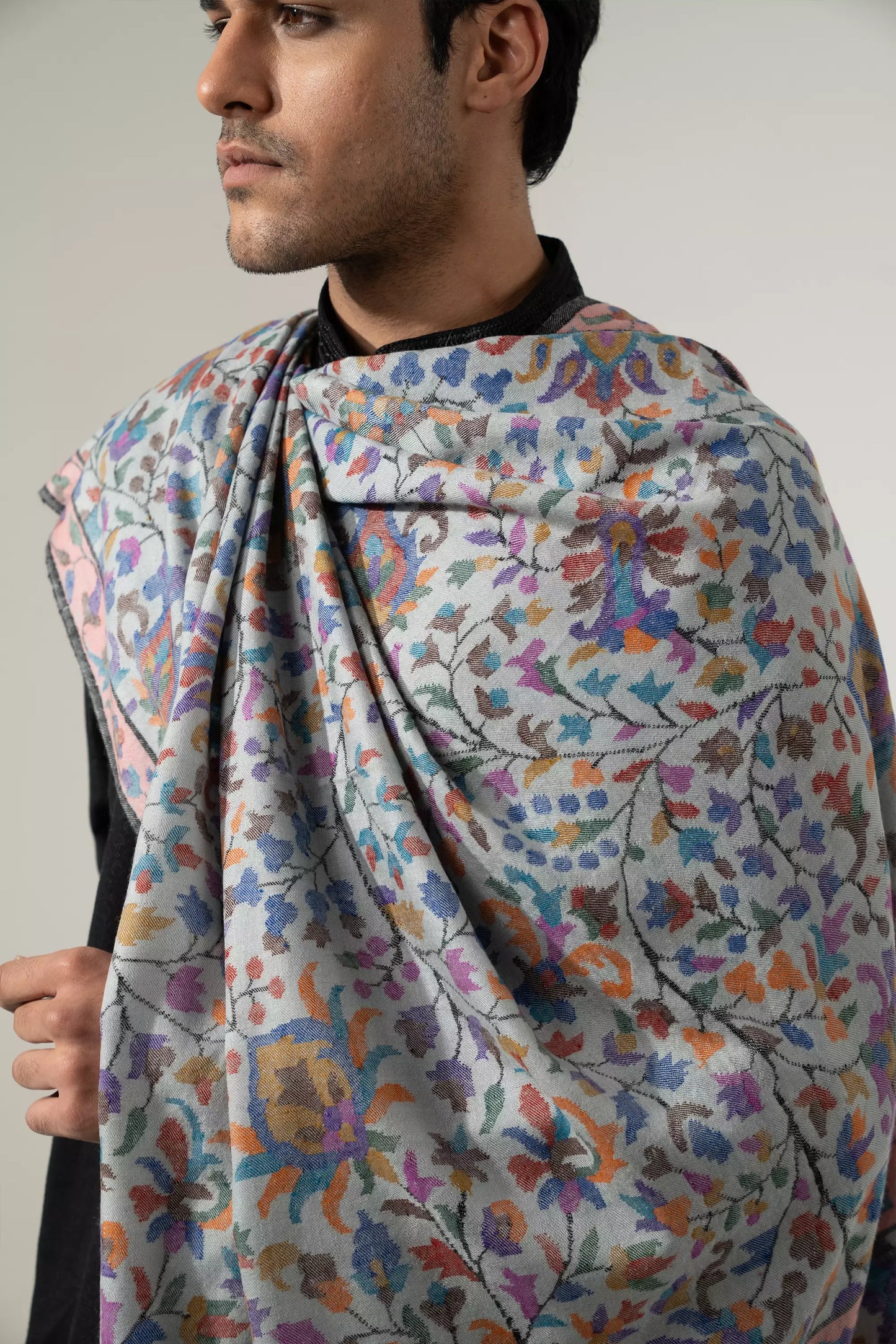 Men's Kani Shawl in Light Blue