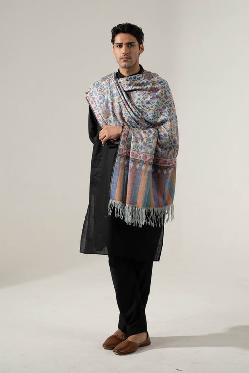 Men's Kani Shawl in Light Blue