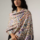 Women's Off White Multi Color Kani Shawl