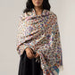 Women's Off White Multi Color Kani Shawl