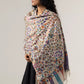 Women's Off White Multi Color Kani Shawl