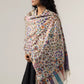 Women's Off White Multi Color Kani Shawl