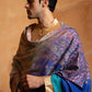 Men's Firozi and Purple Shaded Sozni Embroidery Shawl