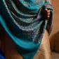 Men's Firozi and Purple Shaded Sozni Embroidery Shawl