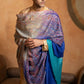 Men's Firozi and Purple Shaded Sozni Embroidery Shawl