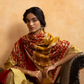 Double Shaded Red and Mustard  Tilla Embroidery Shawl for Women