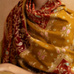 Double Shaded Red and Mustard  Tilla Embroidery Shawl for Women