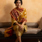 Double Shaded Red and Mustard  Tilla Embroidery Shawl for Women