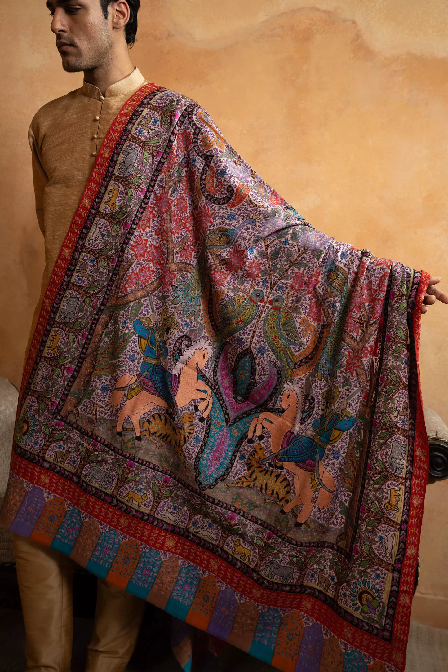 Shikargah Kalamkari Shawl