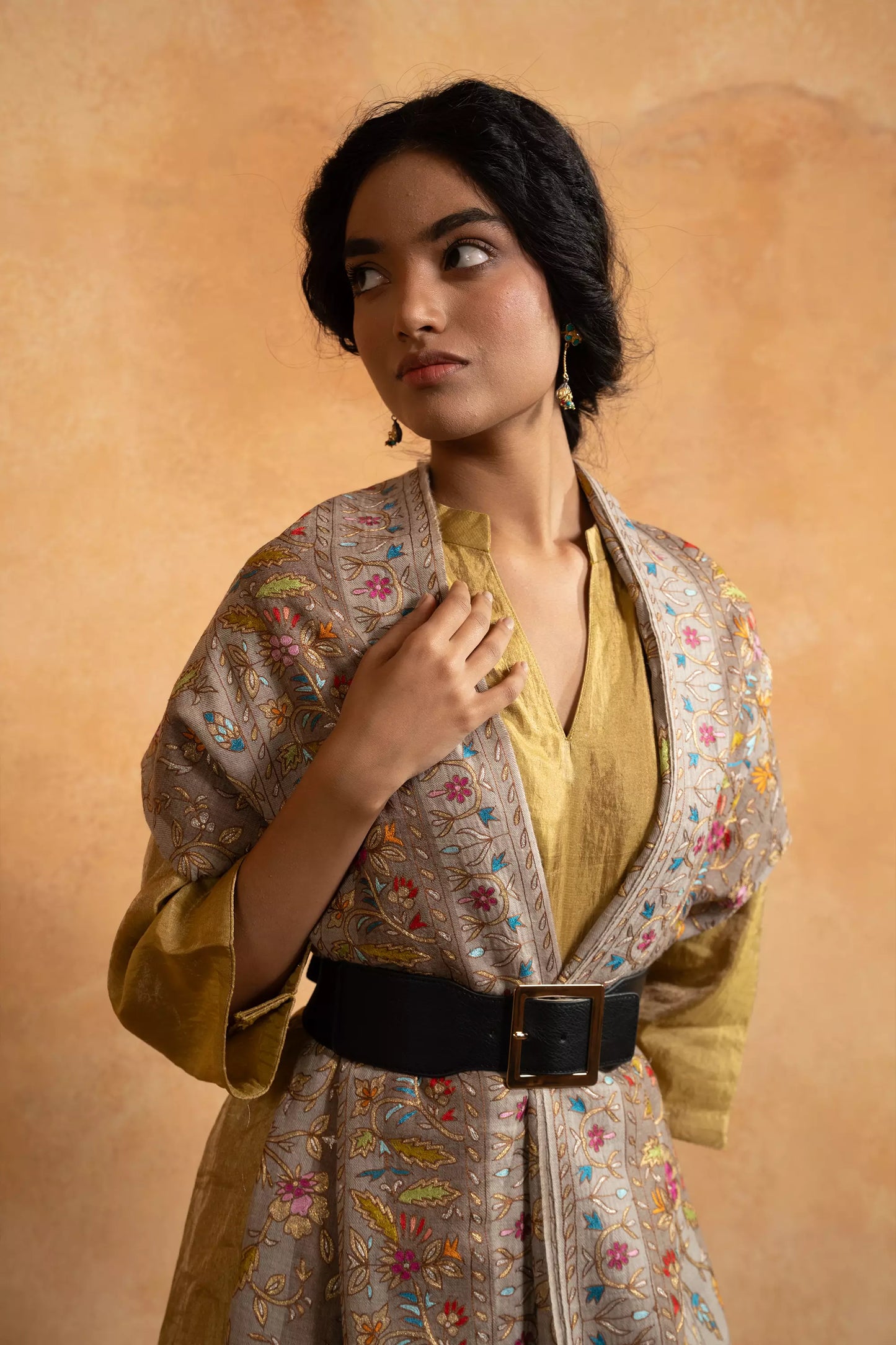 Kasabkari Shawl with Tilla Embroidery