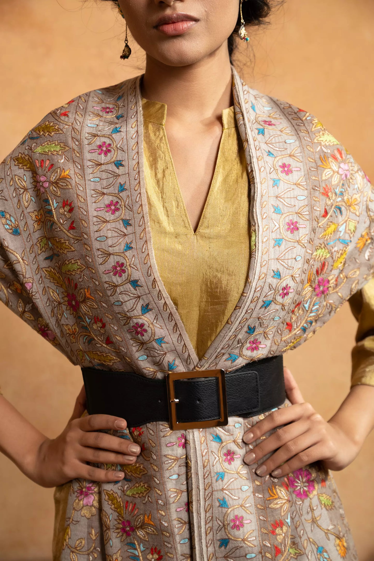 Kasabkari Shawl with Tilla Embroidery